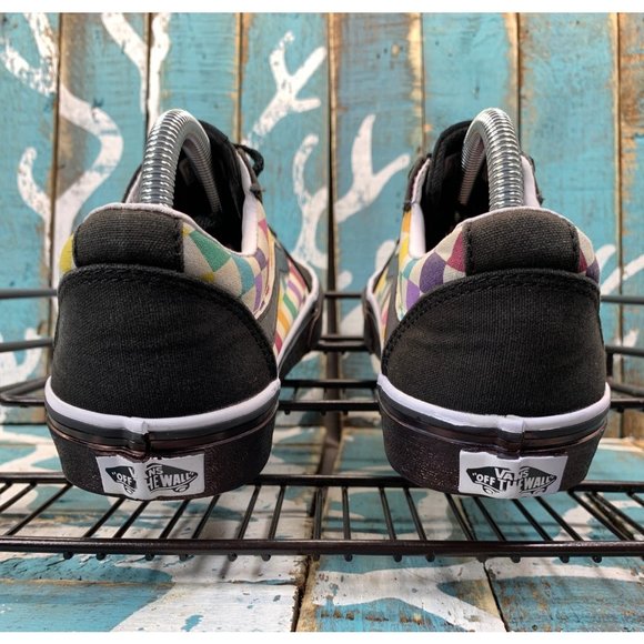 VANS Old Skool Checkered Skate Shoe 500714 Rainbow Multi Color Sz 6.5 Modified - Picture 6 of 10